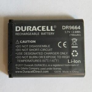 Duracell DR9664 Rechargeable Battery 3.7V 700mAh Li-ion for Digital Cameras